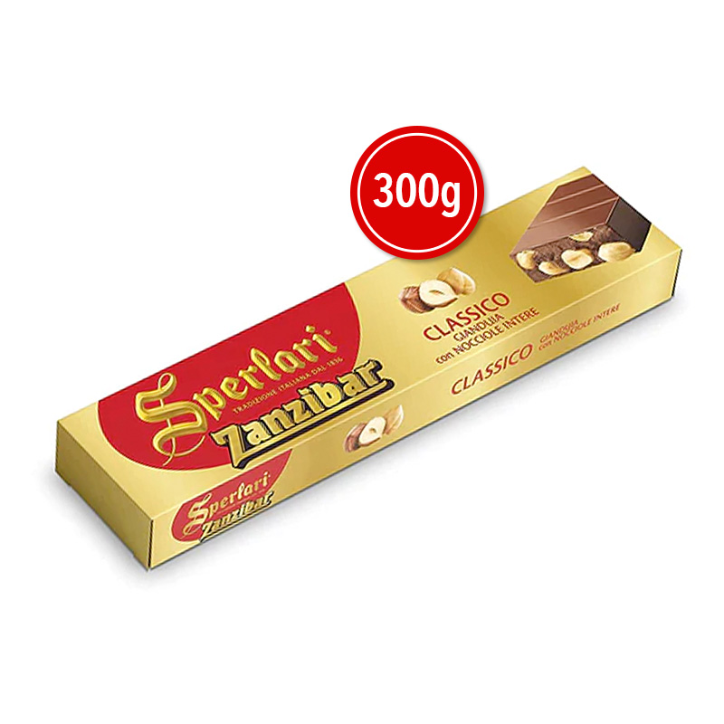 Sperlari Zanzibar Milk Choc Hazelnut Slab 300gm