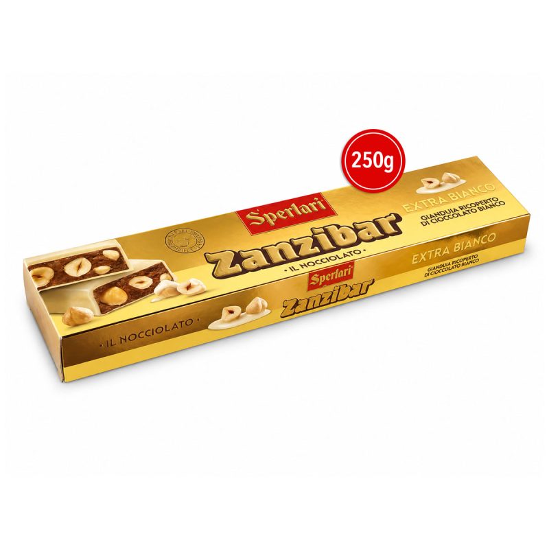 Sperlari Zanzibar Gianduia Extra White With Hazelnuts Slab 250g
