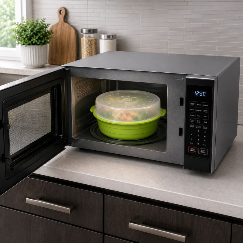 Microwave Set In Use