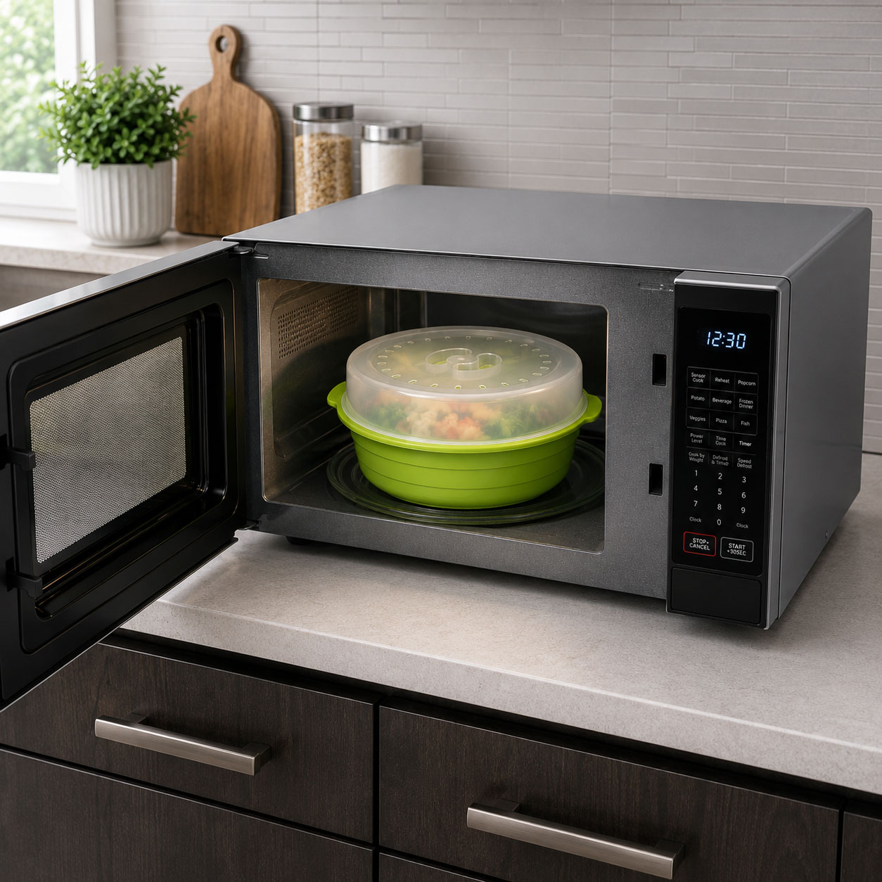 Microwave Set In Use