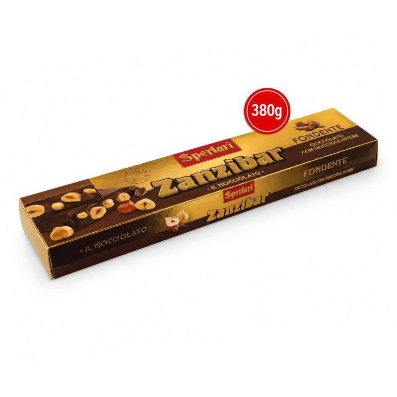 Sperlari Zanzibar Fondent Dark Chocolate Slab With Whole Hazelnuts 380g
